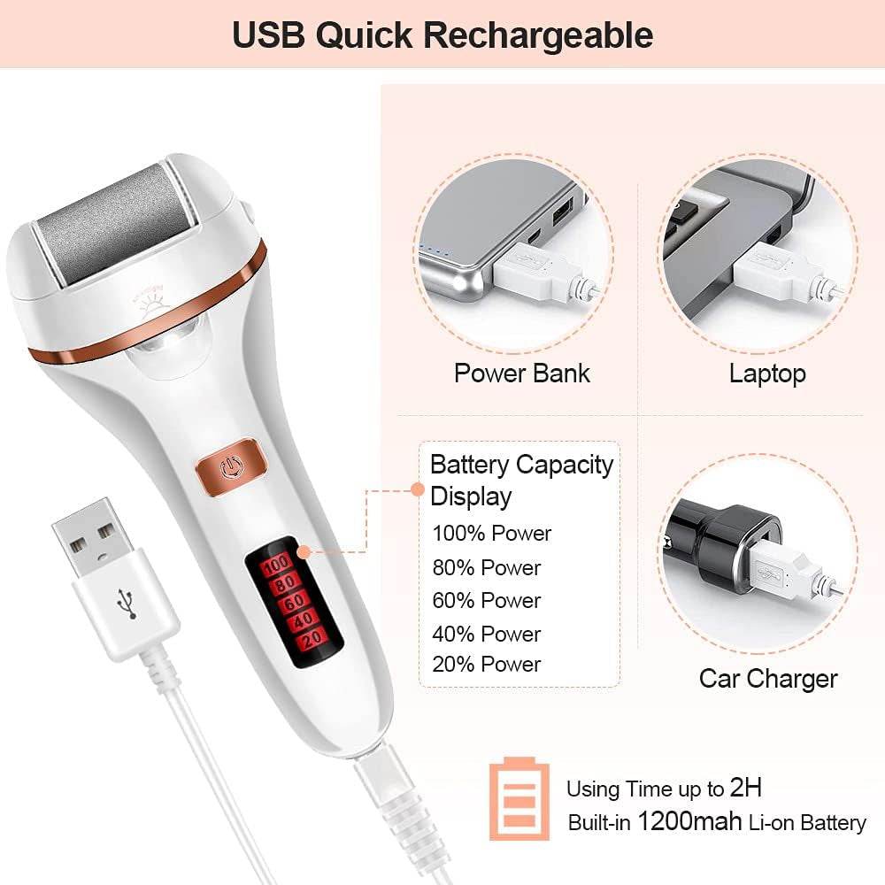 The Pedicure Pro - Rechargeable Foot File with Multiple Attachments - Versatile Hope
