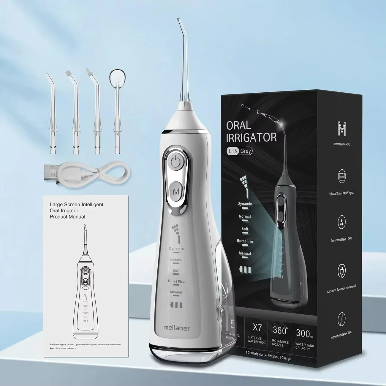 The AquaFloss Pro - Waterproof Oral Irrigator with 5 Cleaning Modes