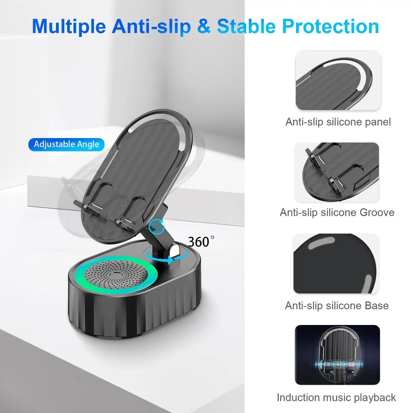 The AuraStation 5-in-1 - Wireless Charging Dock with Bluetooth Speaker & Ambient Light