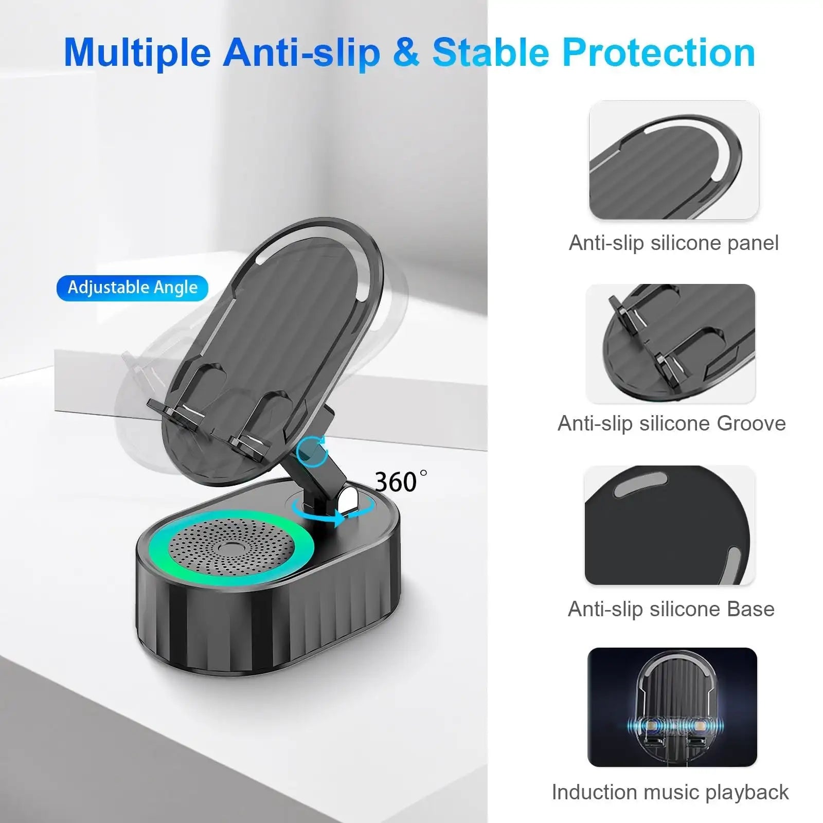 The AuraStation 5-in-1 - Wireless Charging Dock with Bluetooth Speaker & Ambient Light