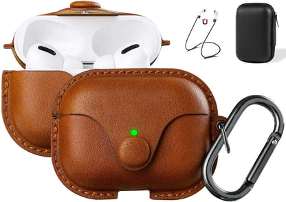 The AuraGuard Pro - Premium Leather Case with Keychain for AirPods Pro