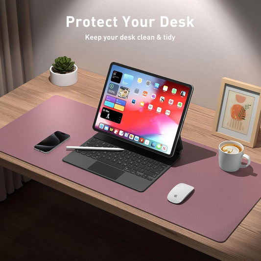The Studio Mat - Luxe Leather Desk Protector in Blush Pink - Versatile Hope